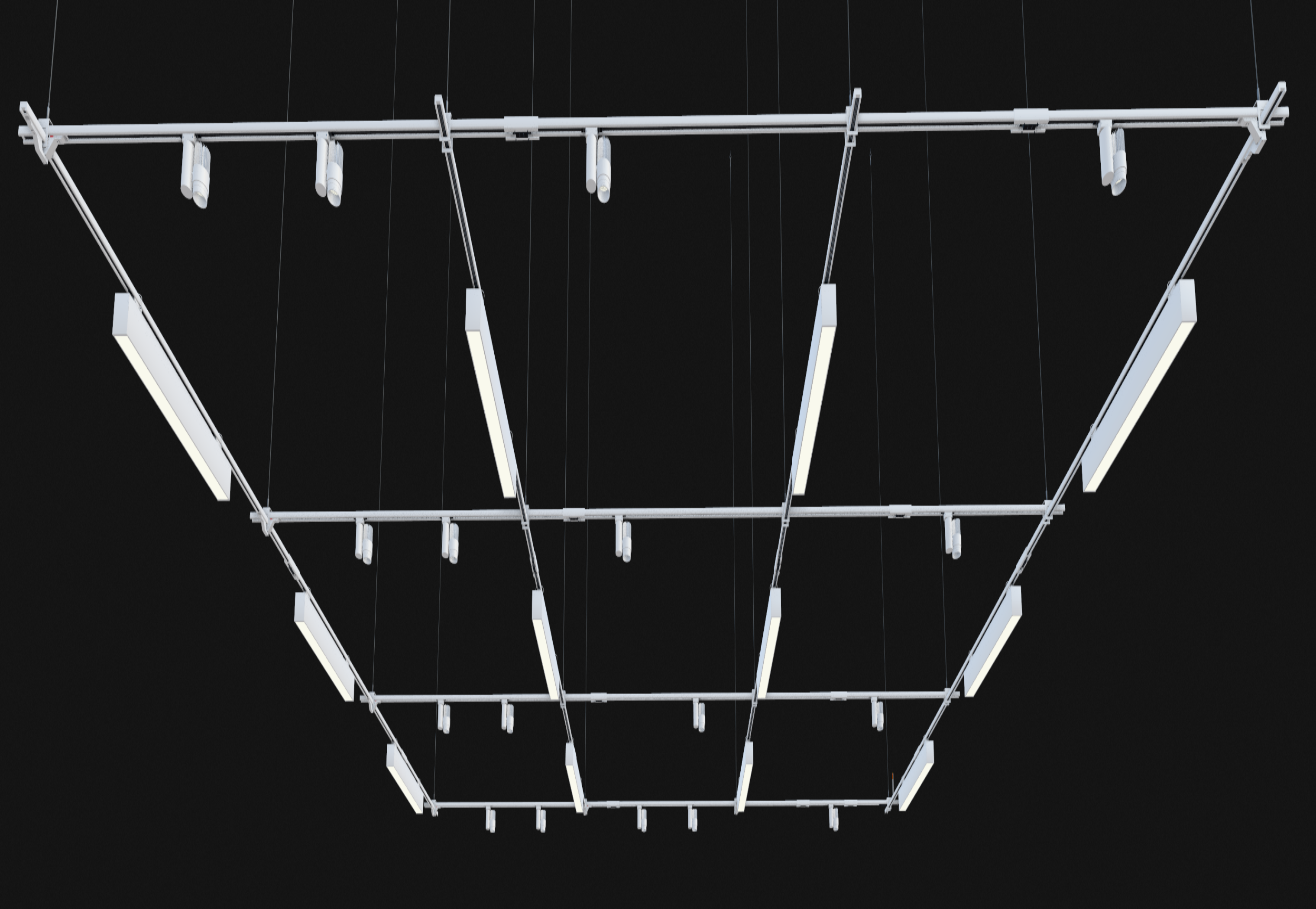 Track Lighting Grid Kit I Suspended Open Ceiling I Accent and Linear General Lights I Large