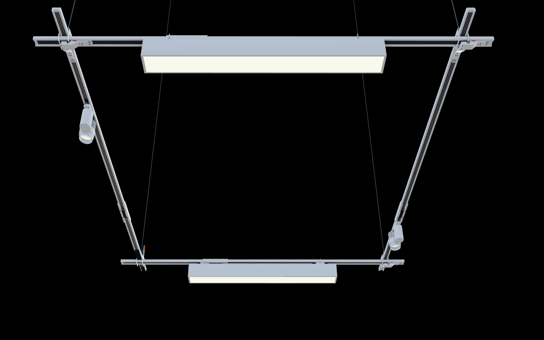 Track Lighting Grid Kit I Suspended Open Ceiling I Accent and Linear General Lights I Small