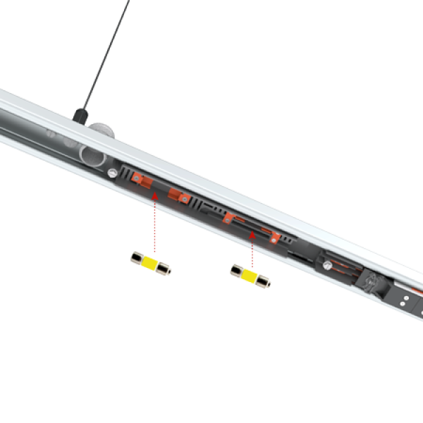 Track with subpanel as limiters  Current limiters are built into busSTRUT